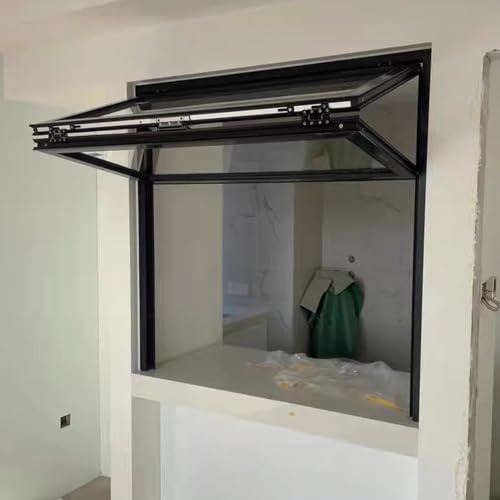Ventana deslizante plegable con marco de aluminio para zonas de comedor de interior/exterior, perfecta para patios y cocinas (1200 x 700 mm)