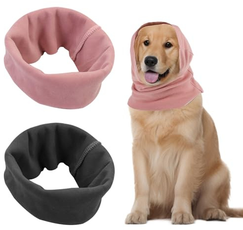 Miiqxx 2PCS Dog Ear Defenders & Protectors for Bath, Shower & Anxiety Relief (Cat & Dog, Pink & Black)