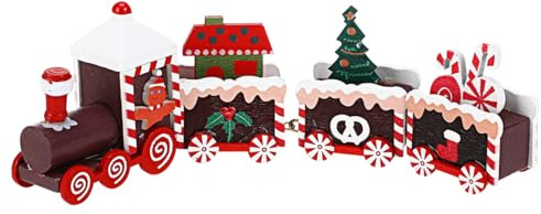 HOLIDYOYO Weihnachtlicher Holz Zug Dekoration Holz Kleiner Zug Ornament Tischdekoration Selbstgemacht Weihnachten