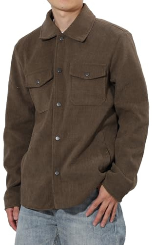 HomKuch Giacca in corduro da uomo Outdoor Windbreaker Casual Cappotti a maniche lunghe