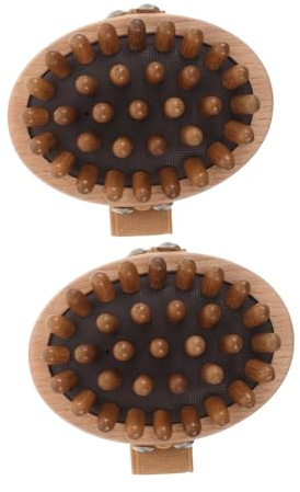 NOLITOY 2stücke Meridian-massagebürste Aus Holz Gua-sha-kamm Haarshampoobürste Kopfhautmassagekamm Für Trockenes Nasses Haar Massagegerät Mit Holzknopf Für Salon Zuhause