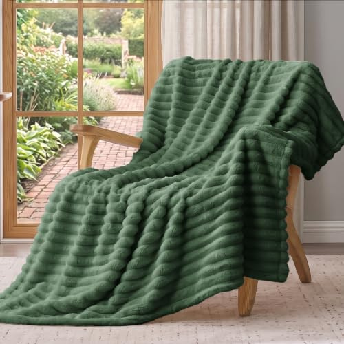 Vielit Kuscheldecke Flauschig,Ultral Weiche Kuscheldecke 150x200 XL-Leichte Atmungsaktiv Wohn- & Kuscheldecken, Tagesdecke & Sofadecke überwurf, Pflegeleicht Cord Decke für Zimmer Deko, Grün