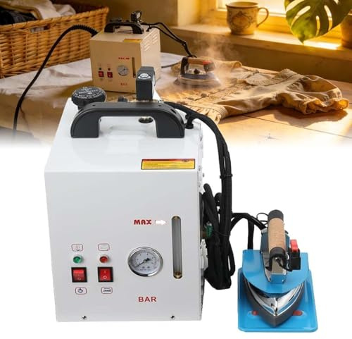 DPLWJPP Plancha de Vapor con Calderín Eléctrica con Tanque de 4L Estación de Planchado Eléctrica a Vapor Caldera de Vapor Portátil con Manómetro para Tiendas de Ropa