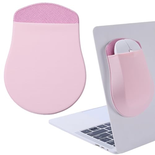 BEAMARKER Funda Rosa para Ratón de Portátil, Soporte Universal Adhesivo para Ratón con Adhesivo Reutilizable, Sin, Funda Delgada para Transportar Ratones, para Ordenador, Portátil, Auriculares, Ofici