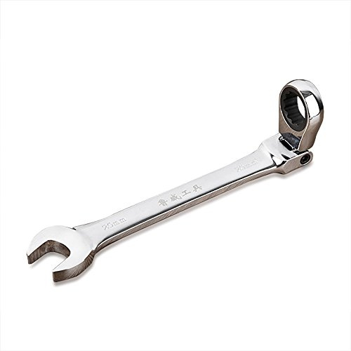 NUZAMAS Flexible Head Ratchet Spanner Combination Set Open Wrench Double Head 180 Degree Rotation Size 21mm