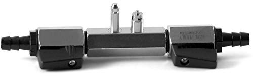 wellenshop Tank-Verteiler für 2 Tanks mit Benzinhahn OMC Johnson Evinrude Yamaha Mariner Mercury Honda Anschluss Außenborder Motoranschluss Motorstecker Größe Yamaha/Mariner/Mercury/Honda
