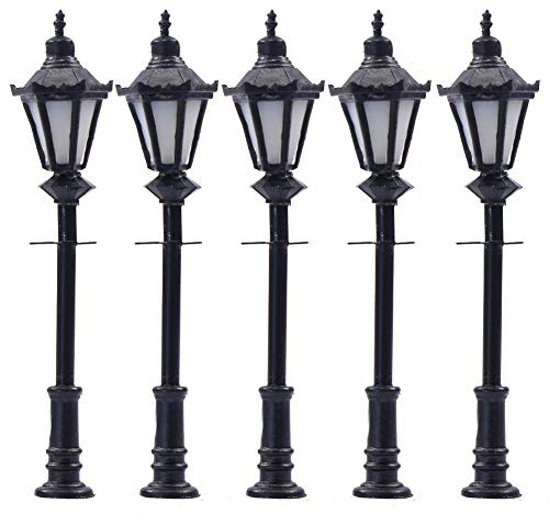Evemodel 5 STK. Modell Parklaternen LED Leuchte Lampen Modelleinsenbahn Minigarten Dekor (40mm)