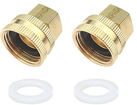 AOPANDA 2 Stück Messing-Gartenschlauch-Adapter, 1,9 cm (3/4 Zoll) GHT-Innengewinde x 1,27 cm (1,27 cm (1,9 cm (1,9 cm (1,9 Zoll) Innengewinde x 1,27 cm (1,27 Zoll) NPT-Buchse)