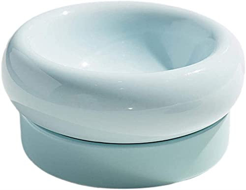 DHGTEP Gamelle en Céramique pour Chat, Gamelle en Céramique pour Nourriture, Gamelle pour Chats Et Chiens, Station d'alimentation, Gamelle pour Chat (Color : Blue)