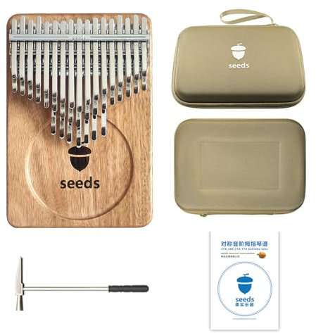 Seeds Kalimba 41 Tasten, fortgeschrittene Daumenklavier C-gestimmt, chromatisch geschichtete Finger-Daumenklavier, massives Holz-Schallbrett, ätherischer Klang mit anhaltender Resonanz