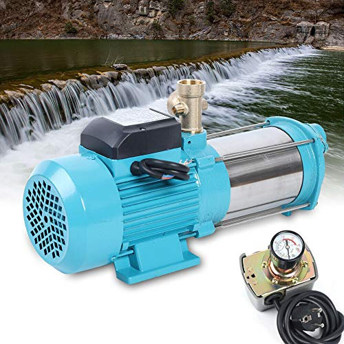 Kreiselpumpe,1300W Gartenpumpe mit Druckschalter und Motorschutzschalter 4000 L/h Wasserpumpe Hauswasserwerk für Rohrleitungsverstärkung Wasserversorgung (Druckschalter Gartenpumpe)