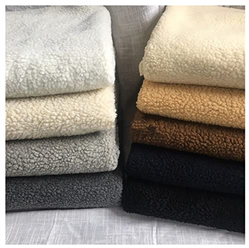Sherpa Fleece Faux Fur-tyg Per Meter 160x100cm Faux Fårskinn Tyg För Kostym, DIY Crafts, Leksaker, Kuddar, Dekorationer, Kläder(Color:beige)
