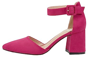 Rio Fiore Tacones de Mujer, Zapatos de tacón con Tiras, Fucsia, Textil, 7 cm Tacón Bloque, Zapatos con Correa en el Tobillo A0142-36 (Fuchsie, 39 EU)