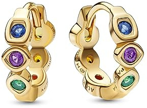 Pandora Marvel Infinity Creolen, 14karätig vergoldet, mit königsblauen