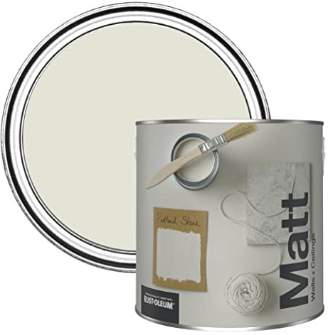 Rust-Oleum Colours Matt Emulsion Wall and Ceiling Paint - Portland Stone 2.5L