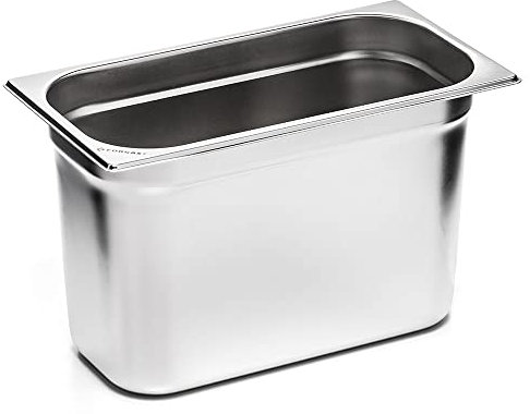 Forgast Contenitore Gastronorm GN 1/4 in Acciaio Inox, Dimensioni 16,2x26,5x20 cm, Vaschetta Gastronorm, Vassoio, Resistente alla Temperatura, Lavabile in Lavastoviglie
