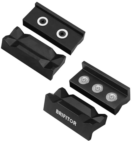 BRIFITOR 4 Aluminum Vise Jaw Pads Nylon Vise Soft Jaws AN Fitting Vice Jaw Covers Vise Jaw Protective Inserts for Bench Vise, 2 Pairs Black.