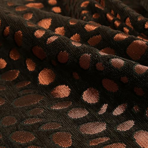 Redbrick Mill Fabrics Designer-Möbelstoff aus Chenille mit geometrischem Labyrinth-Würfelmuster, einfarbig, Meterware, abstrakte Tiere in Braun-Bronze (Meterware)