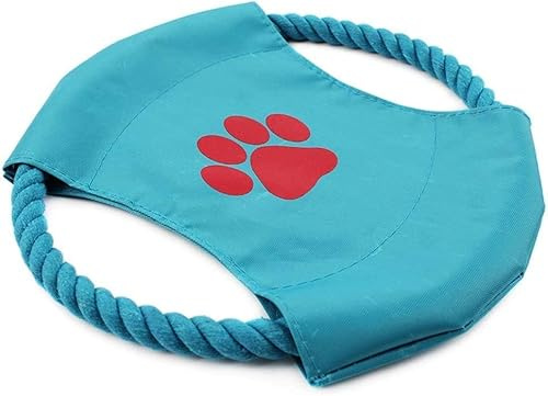 Hunde-Frisbee unzerstörbar, Frisbee-Spielzeug, schwimmendes Stoff-Seil, Segeltuch, weich, für kleine Hunde, Katzen, Welpen, Frisbee, spielt Fliegende Farbe, zufällige Auswahl (blau)