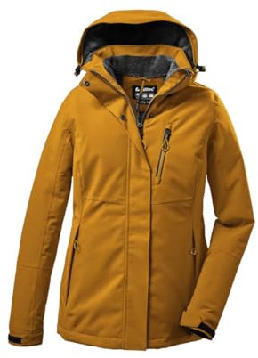 killtec Damen Funktionsjacke/Outdoorjacke mit abzippbarer Kapuze KOW 140 WMN JCKT, dunkelsenf, 46, 37411-000