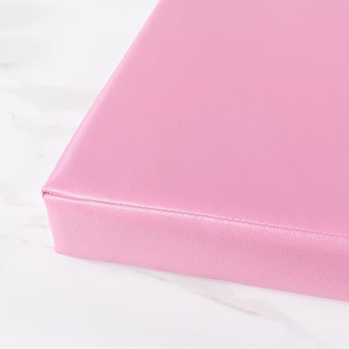 PIURUF Bankkissen aus PU-Leder, 5 cm dick, hochdichter Schaumstoff-Sitzkissen, wasserdicht, für Garten, Terrasse, 2- und 3-Sitzerbank, langes Möbelpolster (Rosa, 150 x 40 x 5 cm)