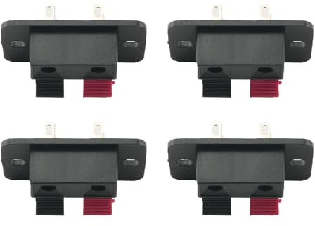 WELWIK 4PCS Molla Push Release Connettore Morsettiera Altoparlante Morsettiera Altoparlante Bidirezionale Amplificatore Nero Collegamento A Molla Clip Clip di Prova