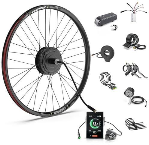 BAFANG Rueda Motor Trasero de Bicicleta 48V 500W para Bici 28 29 700C, Versión Cassette con Anchura de Montaje 135-142mm, Brushless Geared Hub Motor - Ebike Conversion Kit con Pantalla C18 9-Pas