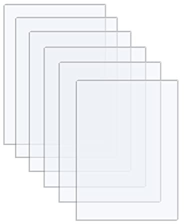 Langaelex 6 pièces 250 x 200 x 1mm Plaque Acrylique Transparente Plaque Plexiglas Transparent pour le Remplacement du Verre du Cadre Photo, l'affichage des Projets, la Peinture (8 * 10 pouces)