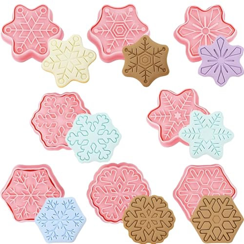 YeahBoom 8 Stück Weihnachtsausstecher,Ausstechförmchen Weihnachten,Weihnachten Keksausstecher,Kunststoff Ausstechformen,3D Plätzchen Ausstecher,Plätzchenformen für Kinder,Kinder Keksausstecher Set