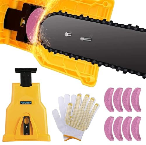 Manueller Kettenschärfer,Kettensäge Schärfgerät,Profi Saw Kettenschärfer,Motorsägenketten Schärfgerät,Tragbar Handkurbeln Kettensägenschärfer,Schnell Kettenschärfgerät,Kettenschärfgerät Kit
