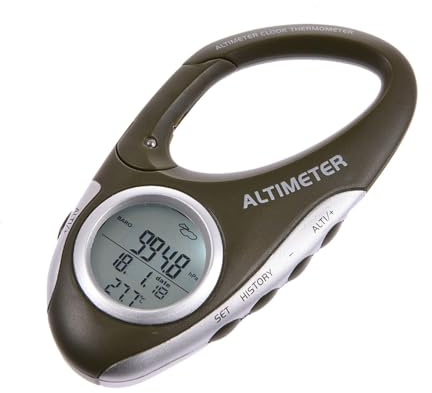 Hiking Altimeter - Multifunction Digital Altimeter with Barometer | Electric Altimeter with Clock | Altimeter with Thermometer Weather Forecast Direction Mode