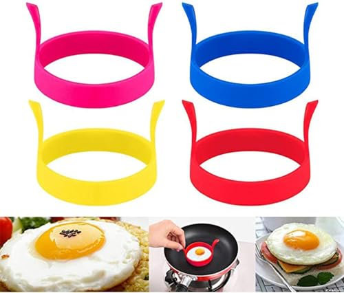 4 Pcs Fried Egg Ring Set – Non-Stick, Heat-Resistant, Perfect for Cooking Eggs, Pancakes, and More, Easy to Use for Breakfast and Brunch