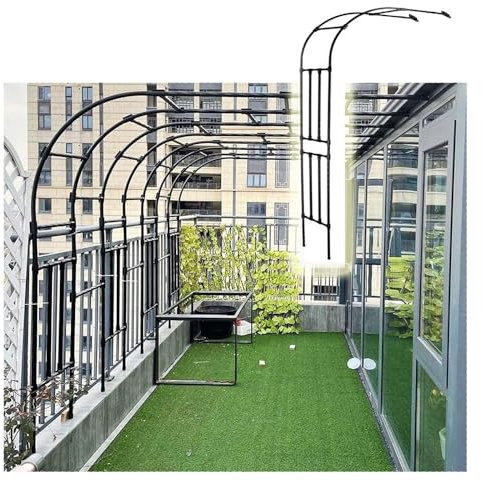Rankgitter aus Metall, für Kletterblumen, 2,4 m hoch, Pergola für Hinterhof, Terrasse, Dekoration, Halbbogen-Design, Pflanzenstütze für den Außenbereich, 120 x 240 cm