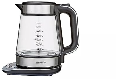 Glass Electric Kettle with Variable Temperature Control, 1.7L, Stainless Steel