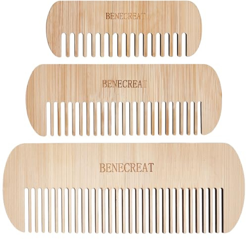 BENECREAT 3Pcs Wooden Weaving Comb, Tapestry Weaving Comb Braid Tools, Knitting Accessories for Tapestry Craft Wall Decor Making, 4mm Thick