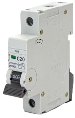 Disjoncteur automatique - Disjoncteur miniature 1P 20A courbe C gris idéal pour la protection des circuits électriques *