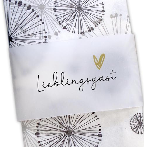 Generisch Banderolen Lieblingsgast für Servietten Besteck | Tischdeko hygge Design | Transparentpapier, Kraftpapier, Graspapier | für Gäste
