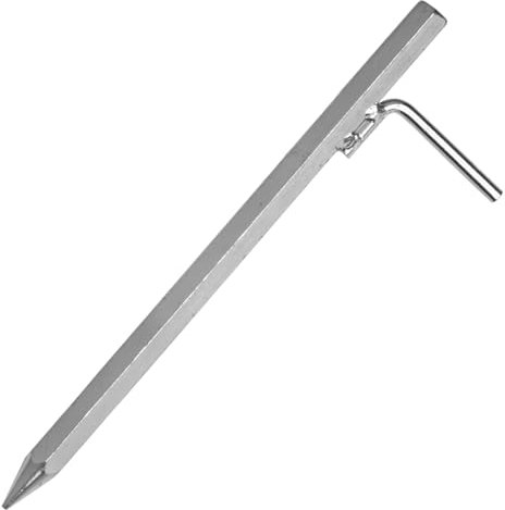 Ancrage au sol 1 pièce 30 cm avec crochet en L en acier galvanisé – Piquet robuste pour une fixation sûre des tentes, pavillons et bâches – Idéal pour les surfaces dures et le camping