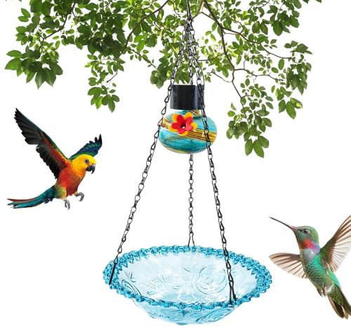 Mangeoire pour oiseaux sauvages, petit bain d'oiseaux, à suspendre, en acier inoxydable, résistant aux intempéries, pour clôture, balustrade, terrasse, balcon, jardin, arrière-cour