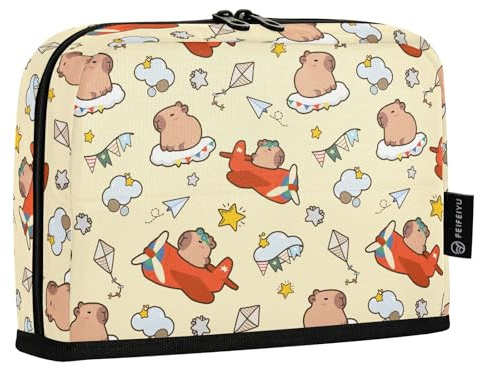 Reiacy Estuche para lápices con diseño de piloto Capybara de dibujos animados con cremallera, bolsa de almacenamiento para niños, escuela, oficina