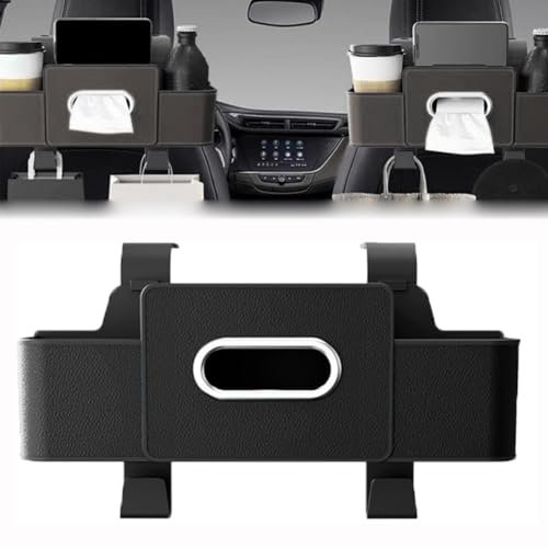 SUHNGE Auto Kopfstütze Rücksitz Organizer für H.o.n.d.a CR-V HR-V XR-V NSX Shuttle, Multifunktional Autositz Aufbewahrungsbox mit Becherhalter Taschentuchbox und Haken