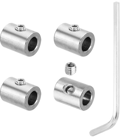 PATIKIL 8mm Loch Drahtseilklemmen Set 4 Stück 304 Edelstahl Einloch Kabelklemmen Mit Sechskantschrauben Und Schlüssel Für Drahtseilbefestigung Silber