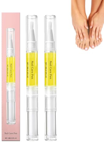 Stylo de soin des ongles, durcisseur d'ongles à base de plantes, améliore les ongles abîmés, cassants et fissurés, hydrate les cuticules, brosse portable, compacte et facile à utiliser (2pcs)