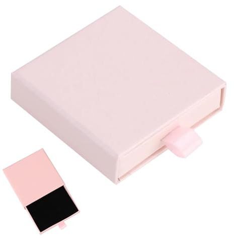 1 Pieza Caja para Regalo Vacía Rosa - Cajita Pequeña para Joyas, Caja Regalo Anillo ,Adecuada para Joyas, Anillos, Collares & Regalos (9 x 9 x 1,7 cm)