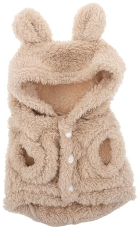 NOLITOY Pet Hoodie for Small Dogs Cats with Bunny Ears Warm Hooded Coat Winter Clothes Snug Fit Puppy Apparel Cold Weather Protection