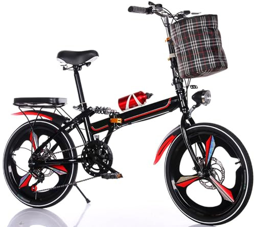 Faltbares Fahrrad, 20-Zoll-Faltrad – leichtes und tragbares Citybike – 6-Gang-Kompaktrad für Damen und Herren, 20 Zoll
