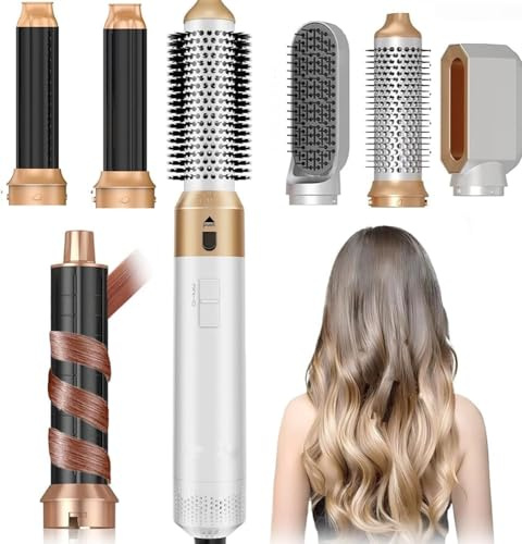 Hair Dryer Brush 5 in 1, Negative Ion Blow Dryer Brush Set - 110,000 RPM High- Speed Hot Air Brush Air Styler Curling Wrap Air Curler,Curling Iron Hair Styling Tools for Straight Curl Drying Smoothing