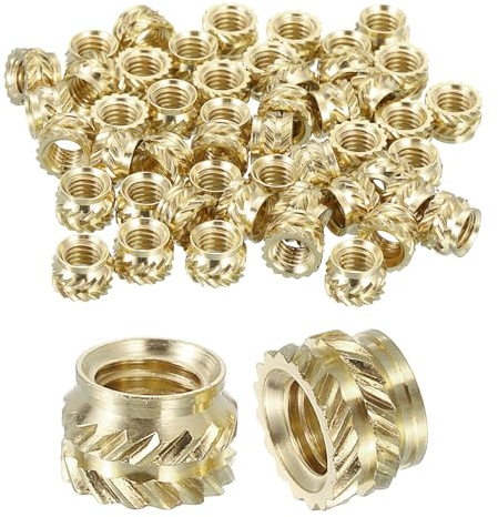 QUARKZMAN Tuercas Estriadas, 60pcs M5 x 5mm Longitud x 7.5mm DE Inserciones Roscadas Femeninas De Latón Para Impresión 3D Tuercas De Latón Por Calor Tuerca Empotrada
