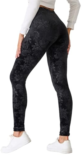 JIA QING YAN Women's Velvet High Waist Leggings Stretchy Active Pants
