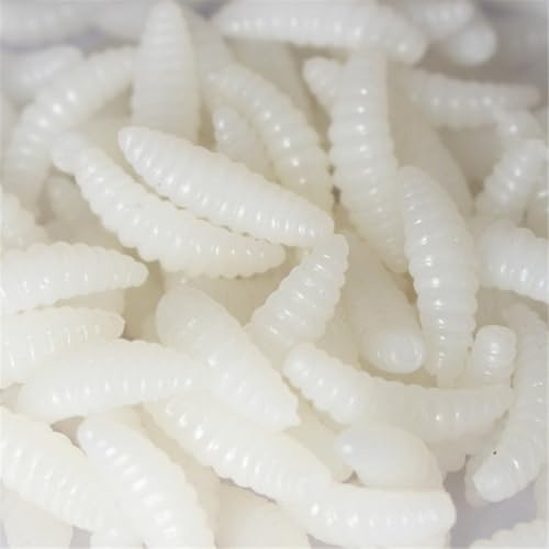 Vdaxvme 50Pcs Soft Fishing Lures Earthworms Baits Maggot Smell Silicone Artificial Tackle Accessories Earthworms